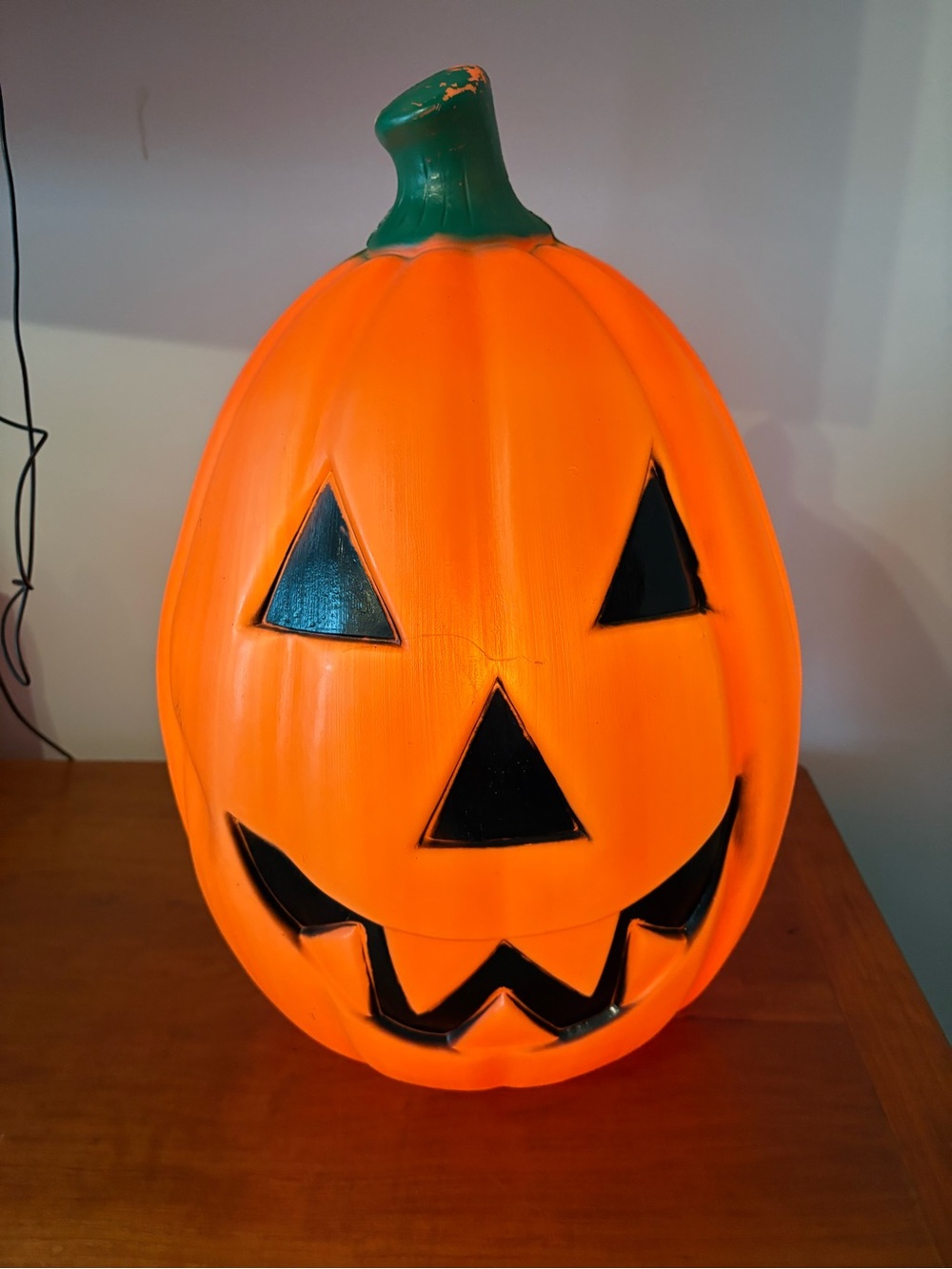 Lighted Jack O Lantern Pumpkin Blow Mold 22” Vintage Halloween Decor